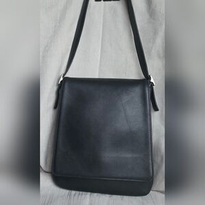 Vintage Black Coach Slim Flap Shoulder Bag